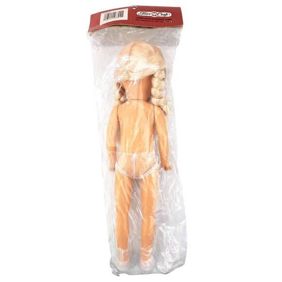 Vintage Wax-Look Doll 13" Fibre-Craft 3124 New Crafting Crafts Blonde Braid 1993 - Picture 2 of 5